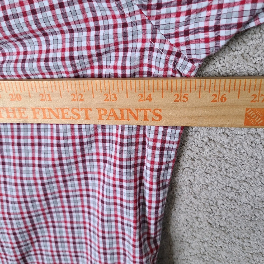 GAP Shirt‎ Mens XXL Red Plaid Slim Fit Long Sleeve Button Down Premium Cotton - Picture 8 of 10
